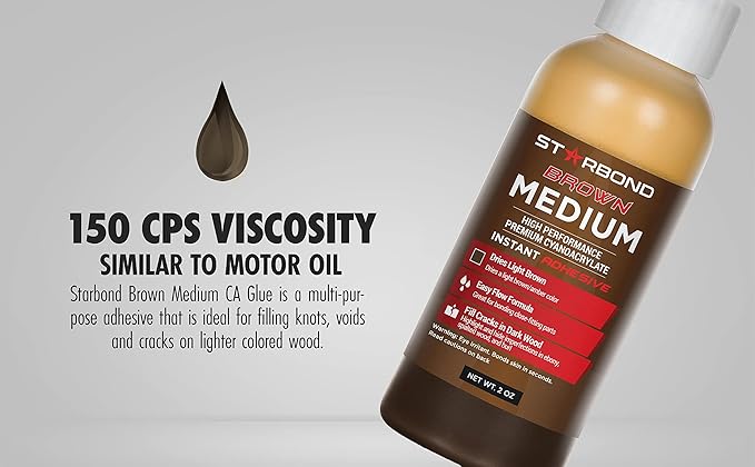 STARBOND Light Brown Medium CA Glue Crack Filler 150 CPS Viscosity, - Image 3