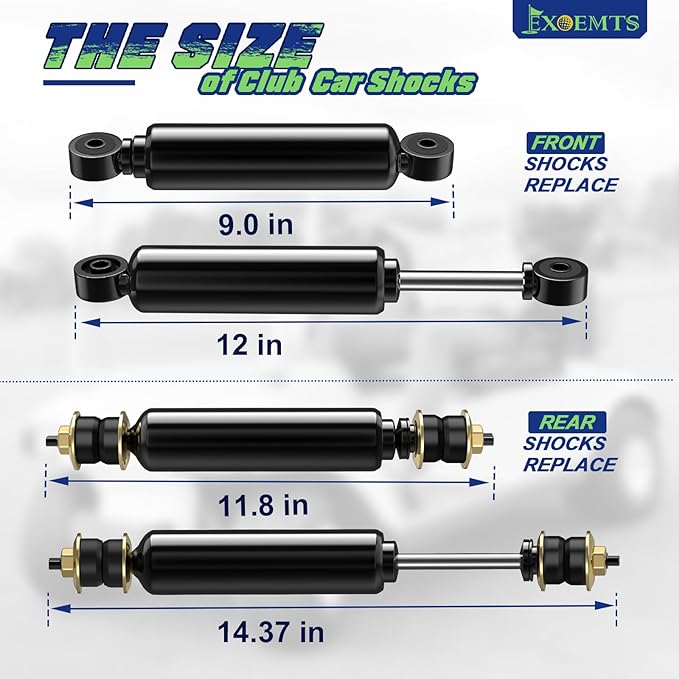 Club Car Shocks, Golf Cart Front Rear Shocks for Club Car DS 1988-up, Precedent 2004-up Gas & Electric Models, Golf Cart Shocks Absorbers, Replaces OEM #1014235 1015813 1010991 1014236, 4PCS
