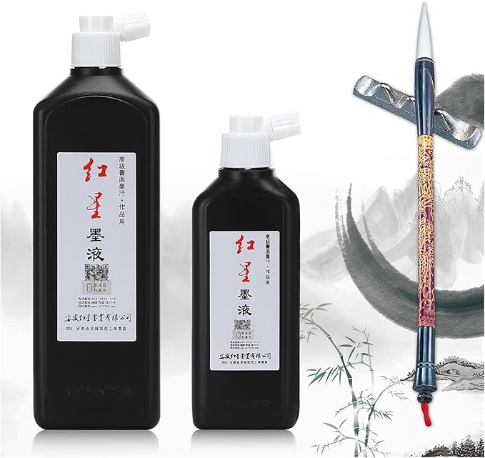 MEGREZ Chinese Calligraphy Ink, Traditional Chinese Calligraphy Brush Ink - Image 2