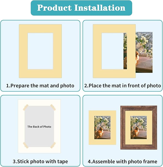 ZBEIVAN 12 Packs Mixed Colors 8x10 Picture Frame Mats - Image 4