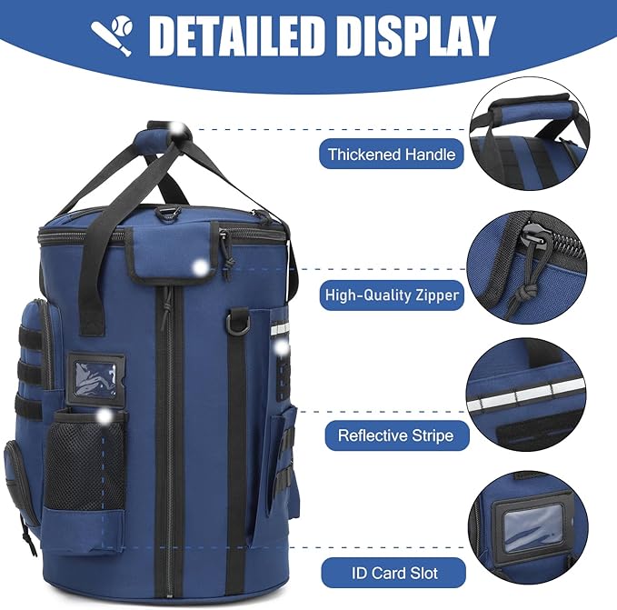 Baseball Bucket Bag 6 Gallon Bucket Cover Organizer w/Padded Seat tactical Softball Coaches Bag for Balls, Bat, Gloves, Scoreboards