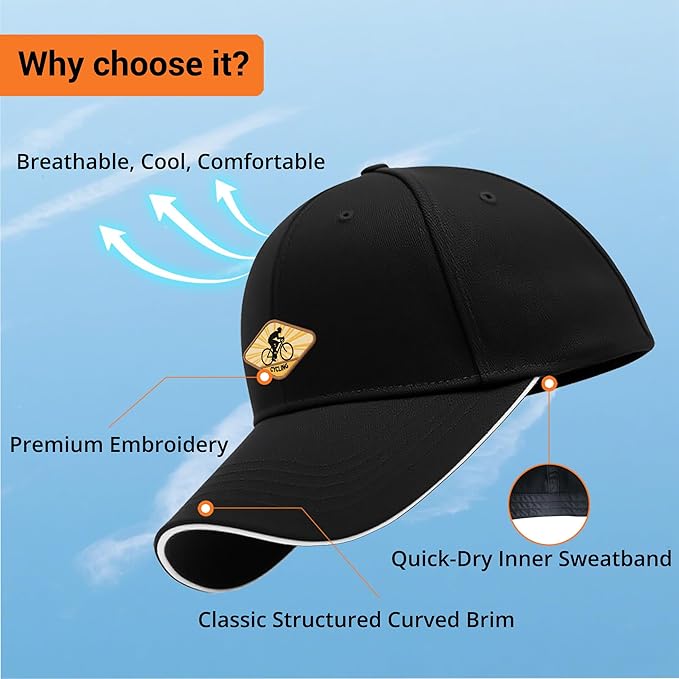 Embroidered Baseball Cap for Men Women, Breathable Cotton Adjustable Hat, Various Patterns for Casual Daily Outfits