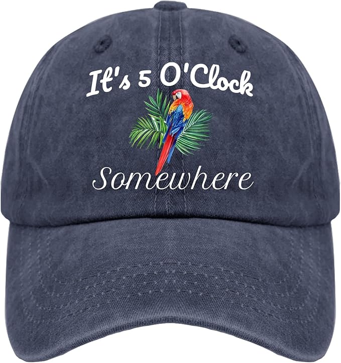 Jimmy Music Buffett Accessories Hats Its 5 Oclock Some Where Baseball Cap Mom Hat Pigment Black Womens Bucket