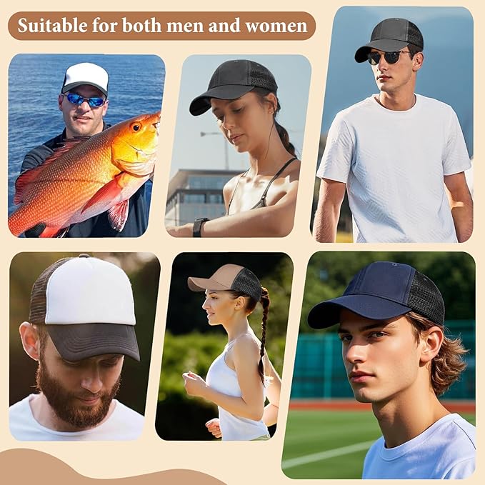 6Pack Unisex Vintage Washed Cotton Baseball Cap Soft Unconstructed Plain Blank Adjustable Size Dad Hat