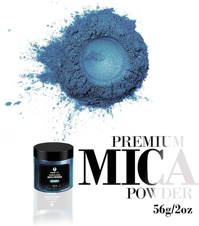 Blue Grey Mica Powder for Epoxy Resin 56g / 2oz. Jar - Image 2