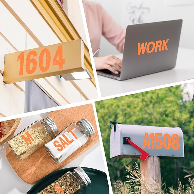 Starboling Letter Stickers, 2 inch 8 Sheets Orange Alphabet Sticker, Self - Image 6