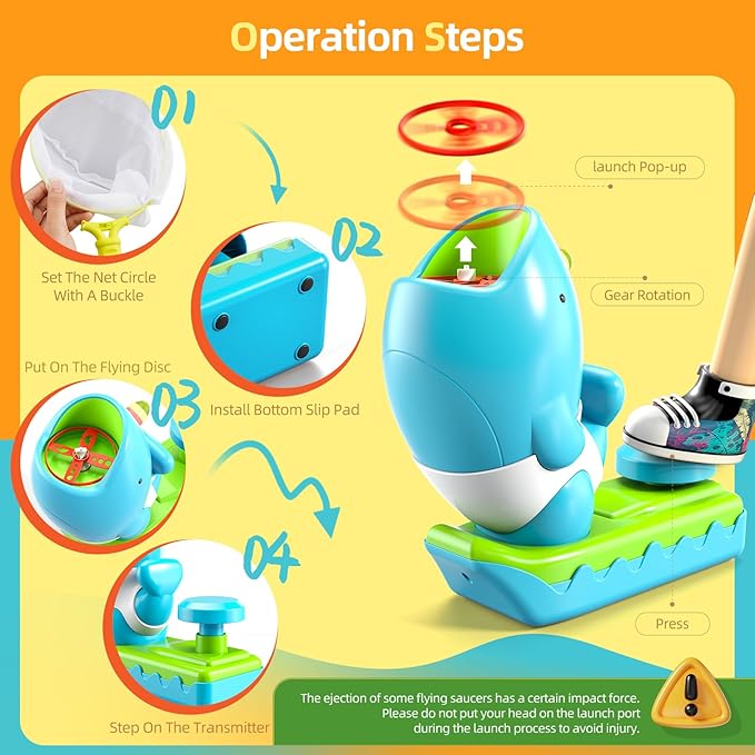 15 PCS Flying Disc Launcher Outdoor Indoor Game Toys Gifts - Image 6