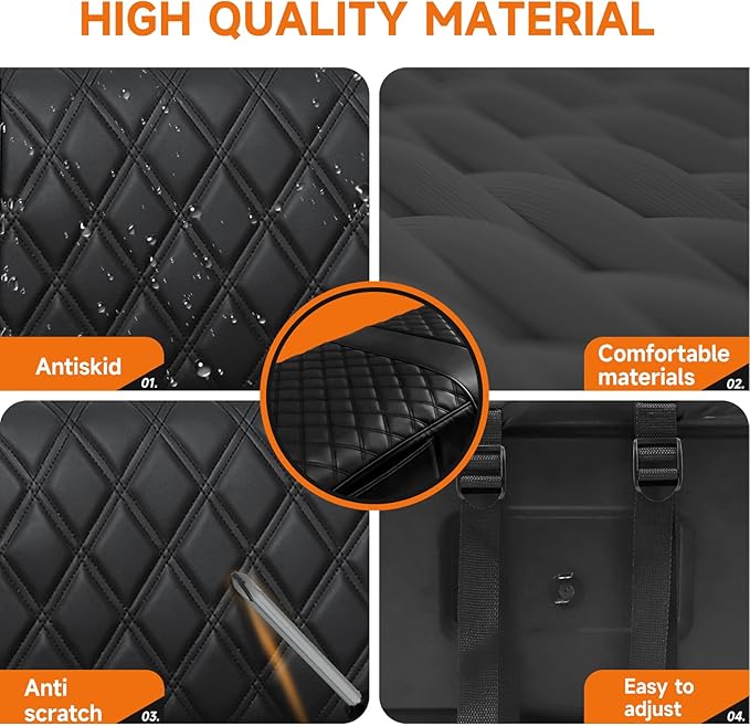 Club Car DS Pre-2000 Seat Covers, Golf Cart Seat Covers for Club Car DS 1982-2000 Front Seats, Enhanced/Comfortable/Breathable Vinyl Leather, Waterproof and Non-Slip, 2 Convenient Pockets