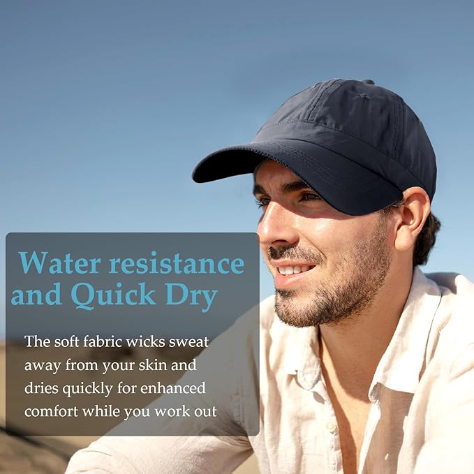Mens Water-Resistant Baseball Cap Womens Rain Hat Foldable Outdoor Running Sun Fishing hat