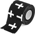 TrelaCo 1 Pcs Wrist Tape Baseball Cross Athletic 2in x 23ft Cotton Cross Wrist Tape Serrated Edges for Fingers Ankles Injury Wrap, Football Baseball Hockey Soccer (Black)