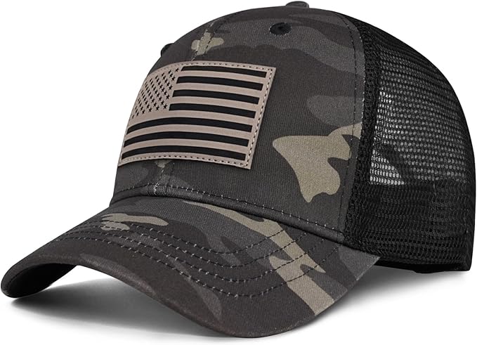 American Flag Trucker Hat - Snapback Hats for Men Women Baseball Cap - Breathable Mesh & Adjustable Fit for Casual Wear