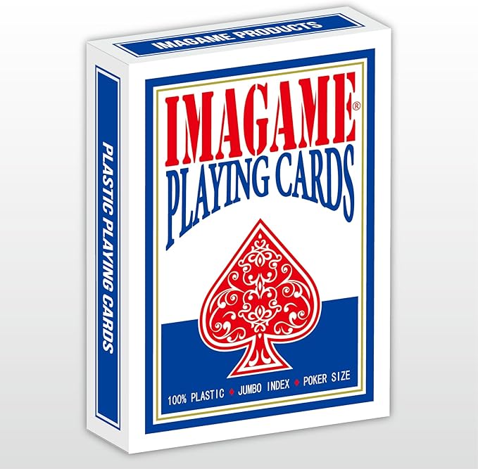 Plastic Playing Cards, Real Poker Size, Casino Quality, Jumbo Index, Waterproof by IMAGAME