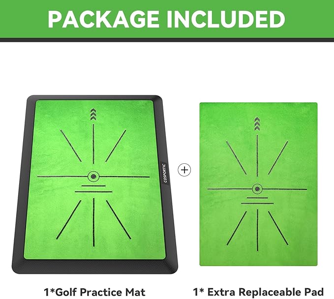 Golf Hitting Mat, Golf Training Mat for Swing Path Feedback Detection Batting,Extra Replaceable Golf Practice Mat, Golf Gifts for Men Women for Home Indoor Outdoor