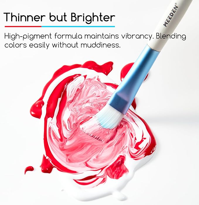MEEDEN Orange Red Acrylic Paint: Matte Finish 250ml/8.45oz Soft Body Bulk - Image 5