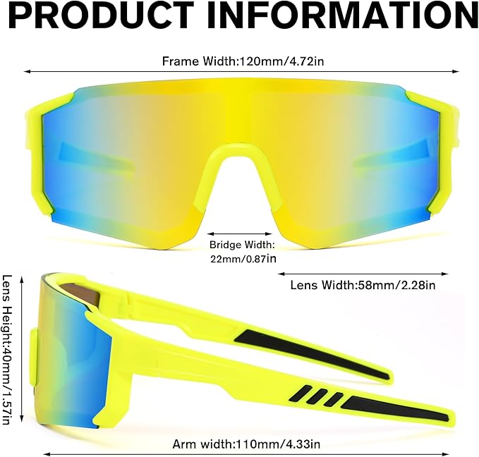 COASION Kids Baseball Sunglasses - Baseball Sunglasses for Boys Girls With Strap - Sports Softball Shades Age 3-10