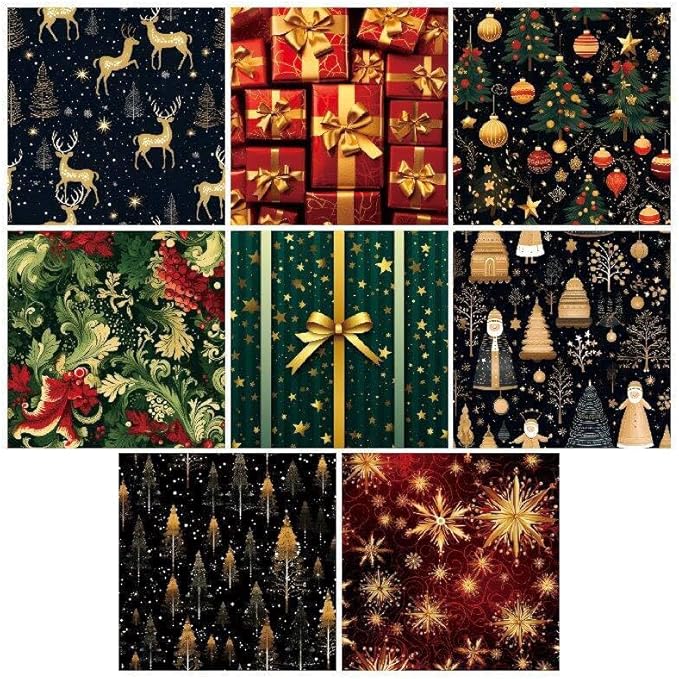 Chritmas Scrapbook Paper Ballon Ribbon Festival Patterned Paper 6×6, 24 Sheets - Image 4