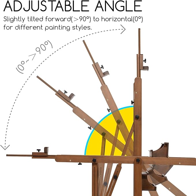 MEEDEN Enlarged Heavy-Duty H-Frame Easel: Artist Solid Beech Wooden Studio Easel - Image 3