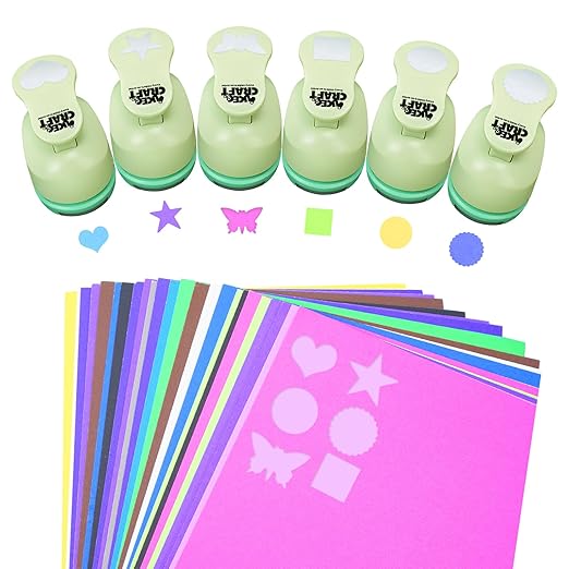 UCEC Hole Punch 1 Inch Craft Hole Punch Shapes, 36 Pieces Hole Puncher by UCEC