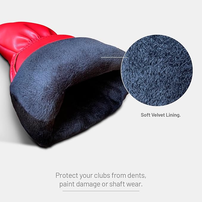 Wolph USA Driver Head Cover – Premium Leather, Iconic Red MAGA Hat Style – Trump-Inspired Funny Headcover – Trump Golf Accessories & Gift for Men and Women – Customize Your Bag.
