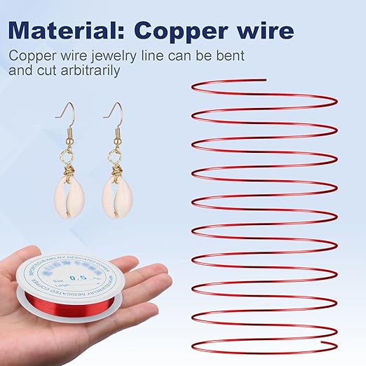 0.5 mm Dia. 6 Rolls Copper Jewelry Wire, 5 Assorted Colors Beading Wire - Image 3