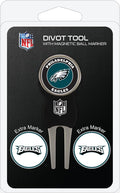 Team Golf NFL Divot Tool with 3 Golf Ball Markers Pack, Markers are Removable Magnetic Double-Sided Enamel