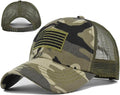 American Flag Baseball Cap Trucker Hat for Men Women Mesh Camo Hat for Men Embroidered Hat