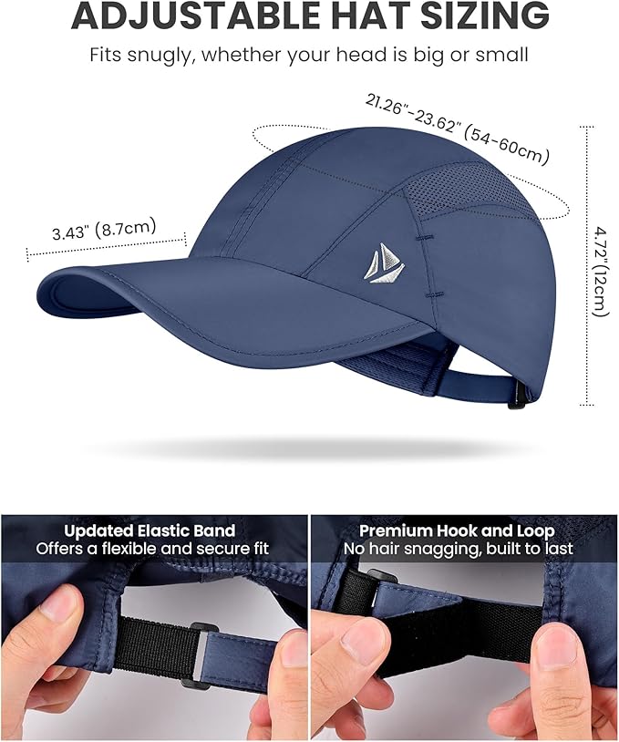 YANIKY Quick-Dry Running Hat for Men & Women Cooling Hat UPF 50+ Thin Baseball Cap Lightweight Breathable Mesh Sport Hats