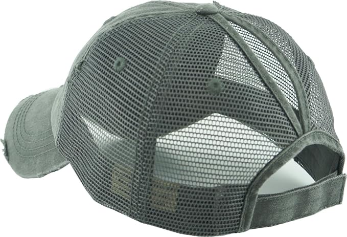Classic Plain Ponytail Messy High Bun Headwear Adjustable Cotton Trucker Mesh Glitter Hat Baseball Cap