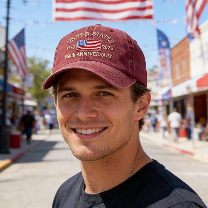 250 Anniversary USA Hat Baseball Cap for Men Women Embroidered