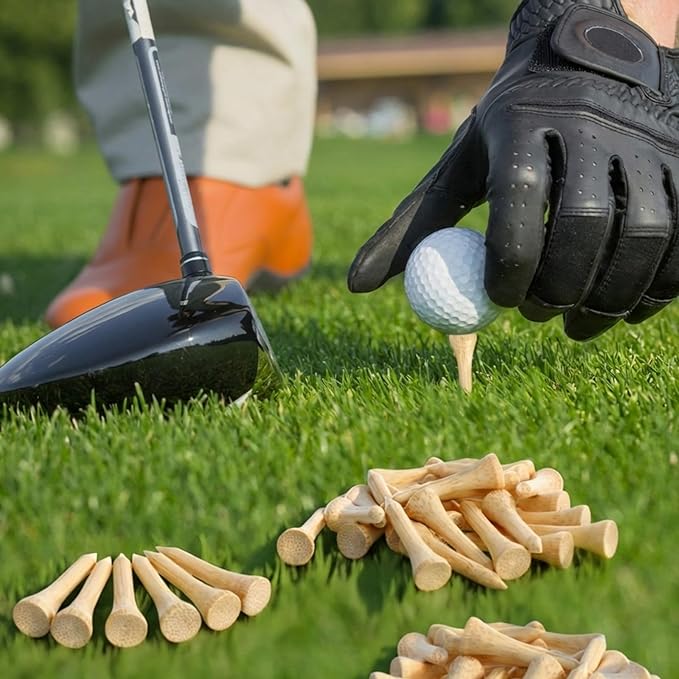Mudder 2000 Pcs Bamboo Golf Tees Bulk Professional Golf Tees Reduce Friction Side Spin for Club Men Women Kids Accessories
