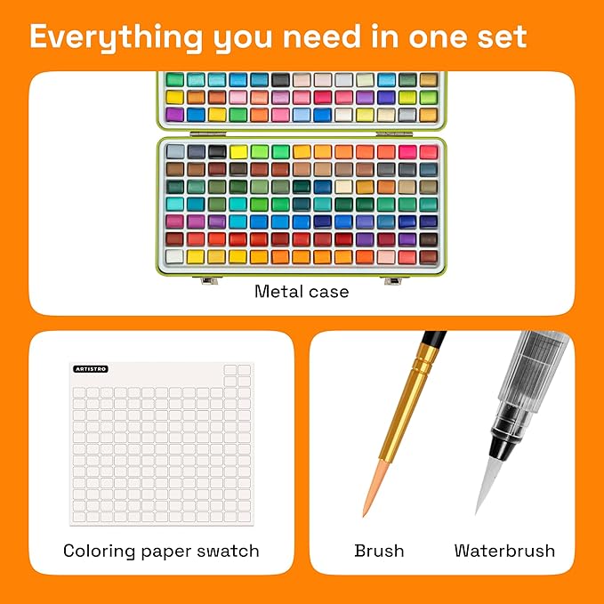 ARTISTRO Watercolor Paint Set 160 Colors - Image 2