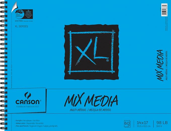 Canson XL Series Mixed Media Pad, Side Wire, 14x17 inches, 60 Sheets – by Canson