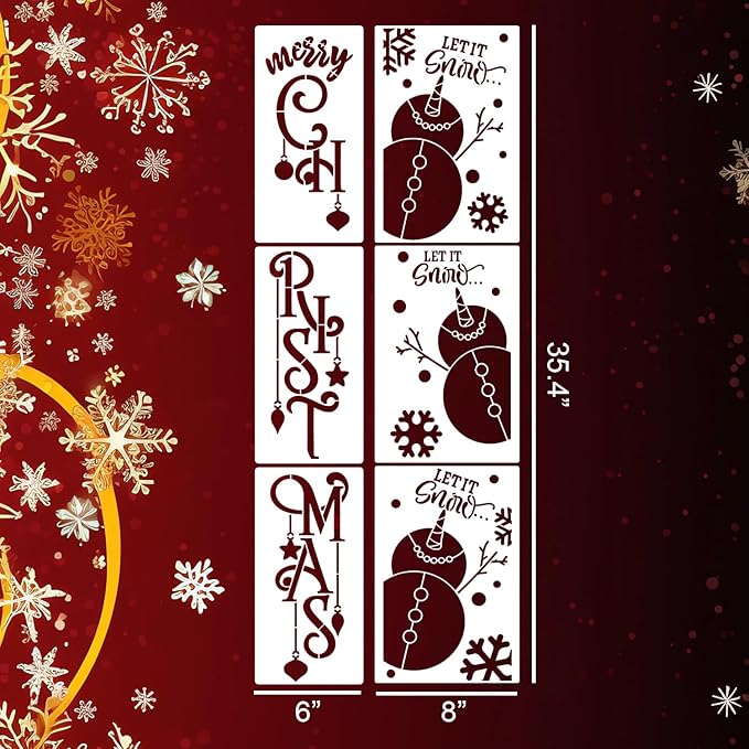 Christmas Stencils for Painting on Wood 35.4" Large Believe Let it Snow Stencil - Image 2