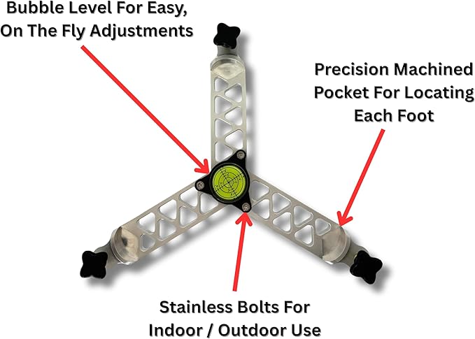 Leveling Stand Compatible with Rapsodo MLM2Pro – CNC Machined Precision Aluminum Stand - Golf Launch Monitor Accessory (Leveling Stand Only)