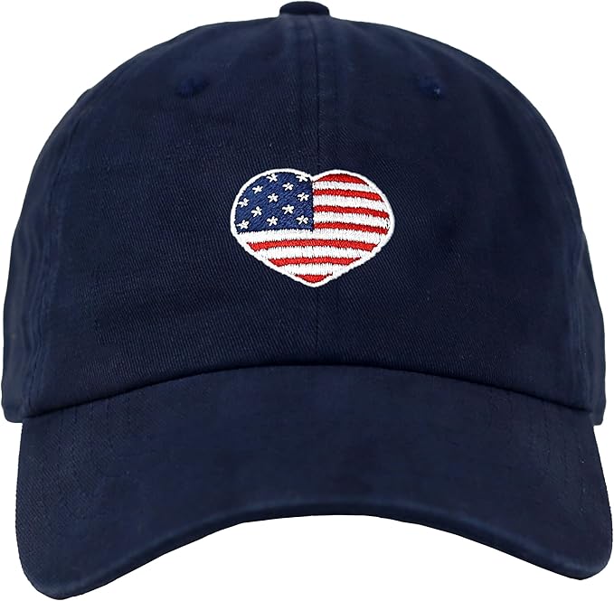 USA Flag & Embroidery Premium 100% Cotton Low Profile Adjustable Baseball Dad Cap
