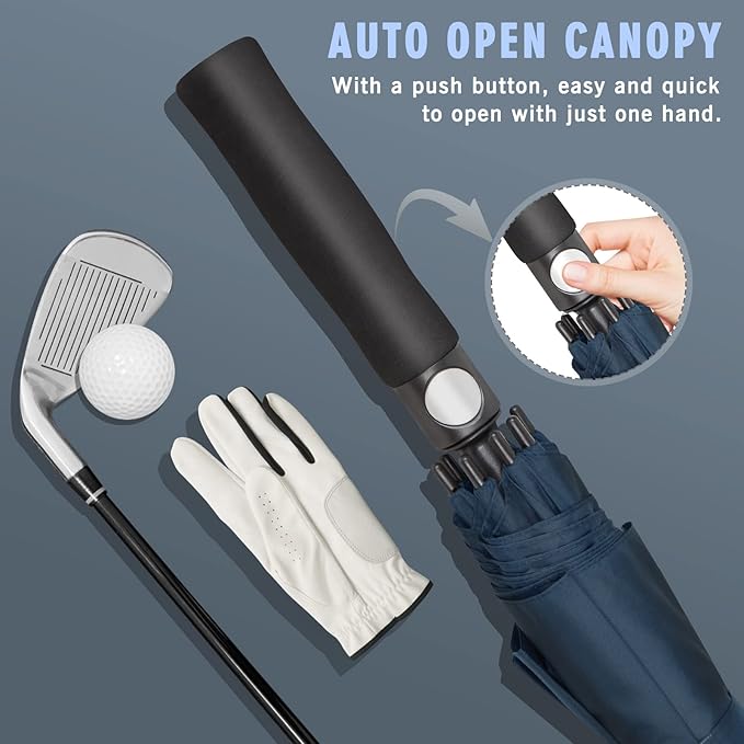 ZOMAKE Golf Umbrella Windproof, Extra Large Oversized Heavy Duty Double Canopy for Rain, Sports Games & Push Cart(51/54/62/68/72Inch)