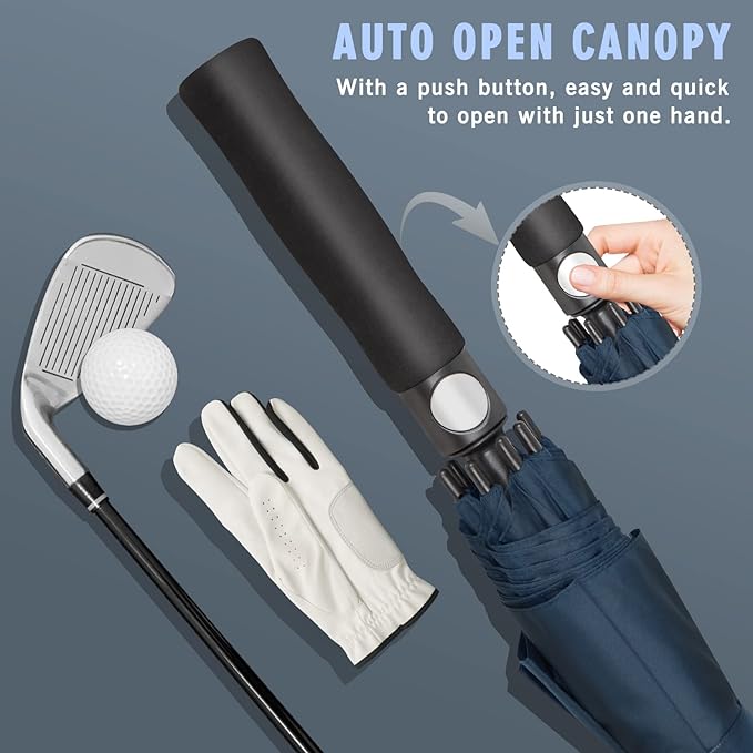 ZOMAKE Golf Umbrella Windproof, Extra Large Oversized Heavy Duty Double Canopy for Rain, Sports Games & Push Cart(51/54/62/68/72Inch)