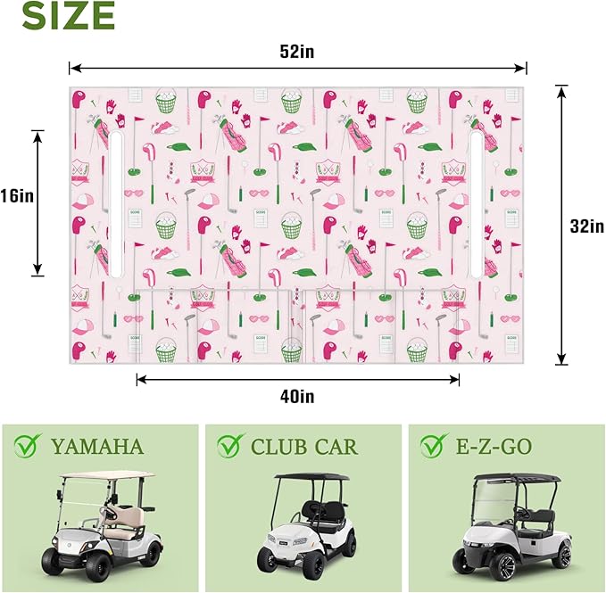 Golf Cart Seat Covers Club Car Golf Cart Accessories 4 Pockets Golf Carts Seat Towel Blanket for Men Women Golf Cart Decor