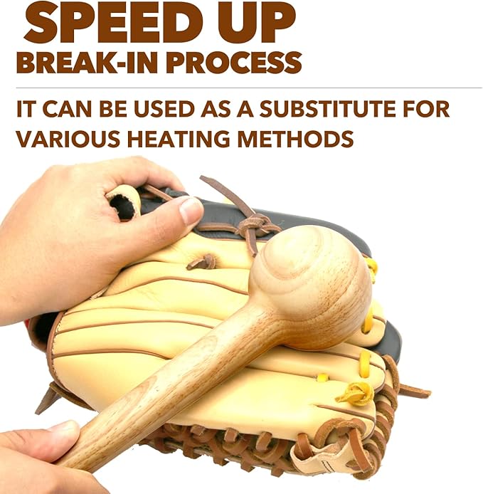 AliBall Baseball Glove Mallet - Quick Create Ball Shaped Pocket for Softball Glove - One Piece Solid Construction for Breaking in Glove