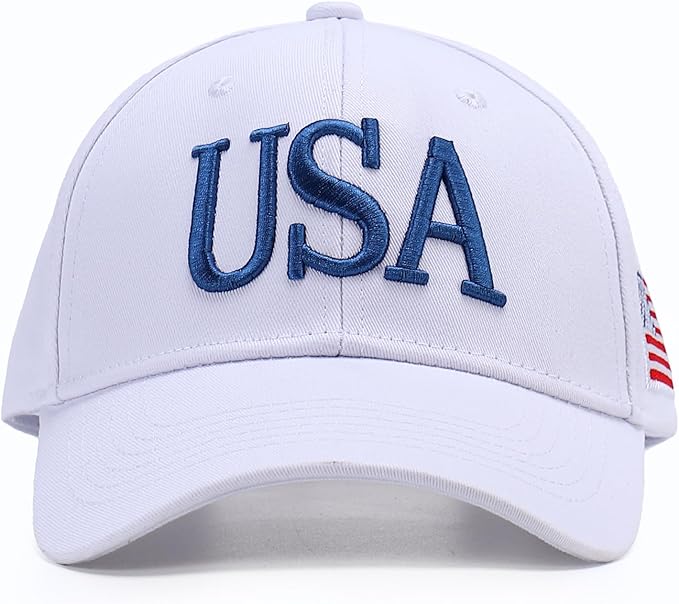 USA Trucker Hat for Men & Women American Flag Cap Adjustable Baseball Cap Mesh Snap Patriotic 3D Embroidered Cap