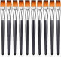 Zonon 10 Pcs 3/4 Inch Flat Paint Brushes Acrylic Painting Craft Accessories by Zonon
