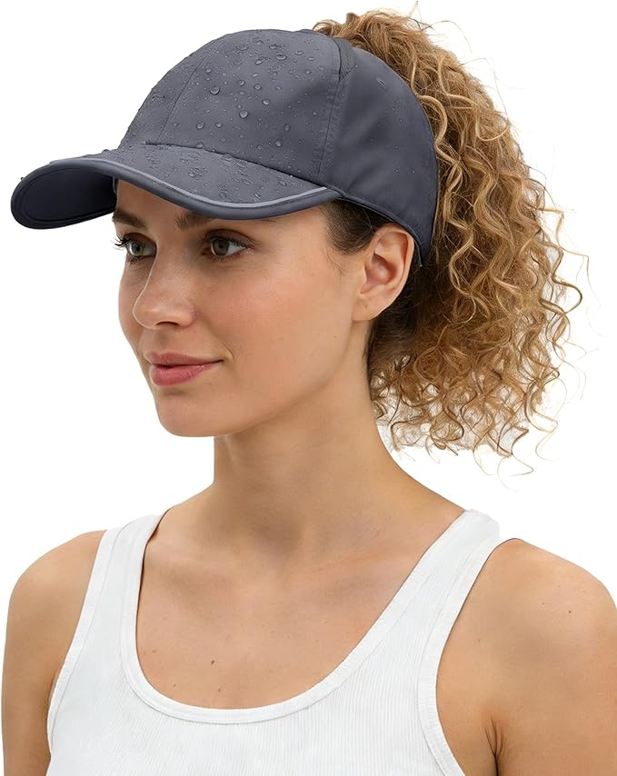 SHINCHIC Womens Ponytail Baseball Cap UPF50+ Waterproof Golf Hat High Bun Pony Cap Breathable Dad Hat for Outdoor