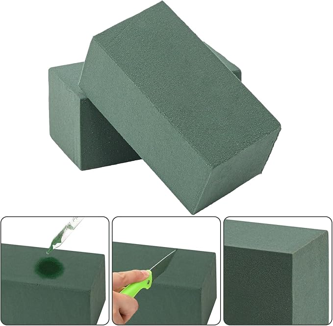 IHDYPPEW 20 PCS Green Floral Foam Blocks, Dry and Wet Florist Foam - Image 3