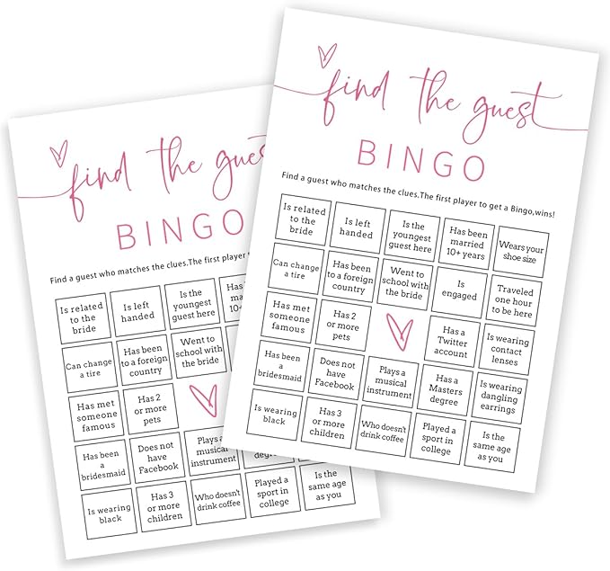 Bridal Shower Bingo, Engagement Party Games by Wybgno