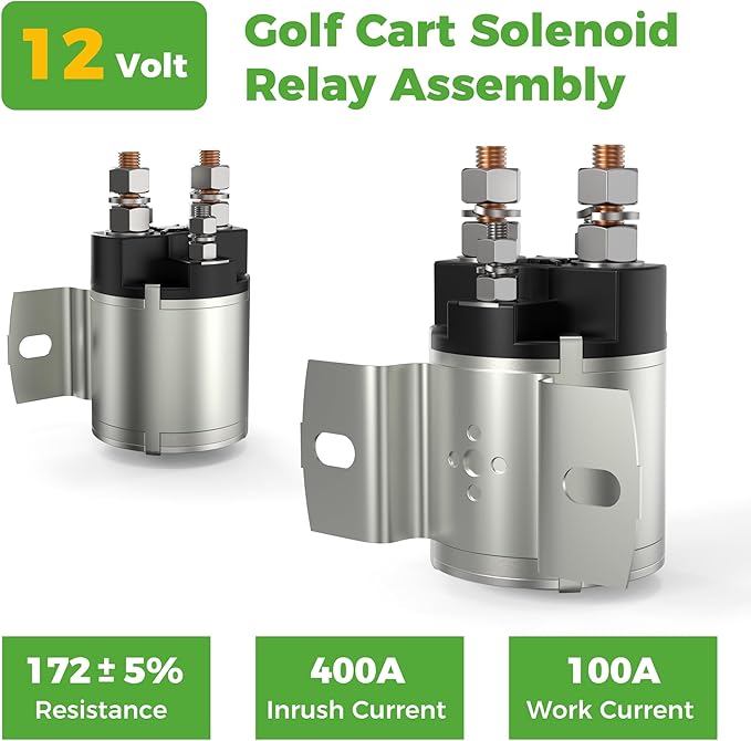 10L0L 12V Starter Solenoid for Yamaha G2/ G8/ G9/ G11/ G14/ G16/ G20 Gas Golf Cart 1985-2002, 4 Terminal 200A Solenoid Assembly, Replace JF2-H1950-00, JR3-H1950-00, J38-81950-01