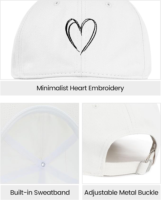 American Trends Womens Baseball Caps Cute Heart Dad Hat, Adjustable Cotton Unisex Cap for Workout, Golf & Everyday Wear