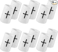 Viorawhite 12 Packs Faith Cross Sports Wristbands for Men Women Christian Faith Absorbent Sweat Band Religious Wrist Bands for Baseball Football Basketball Running Gym Working Out