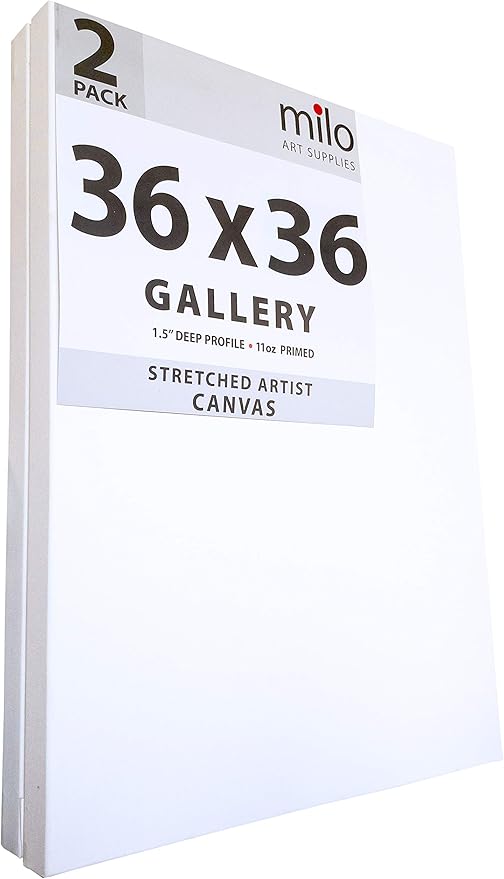 milo Stretched Artist Canvas | 36x36 inches | 2 Pack | 1.5” inch Thick Gallery by milo
