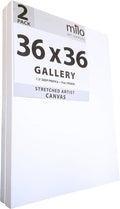 milo Stretched Artist Canvas | 36x36 inches | 2 Pack | 1.5” inch Thick Gallery by milo