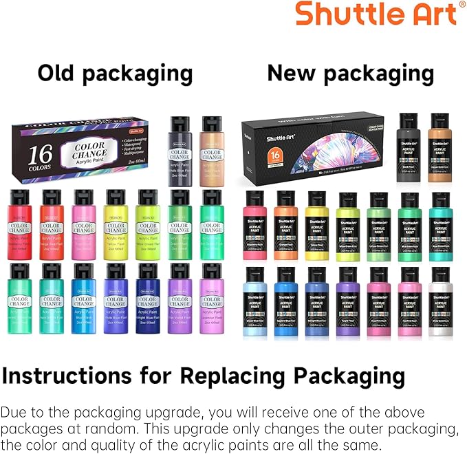 Shuttle Art Color Change Acrylic Paint Set, 16 Colors Chameleon Colors Acrylic - Image 8